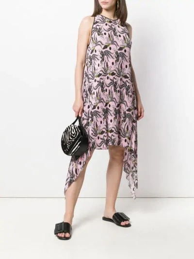 Shop Kenzo Flying Phoenix Dress In Pink