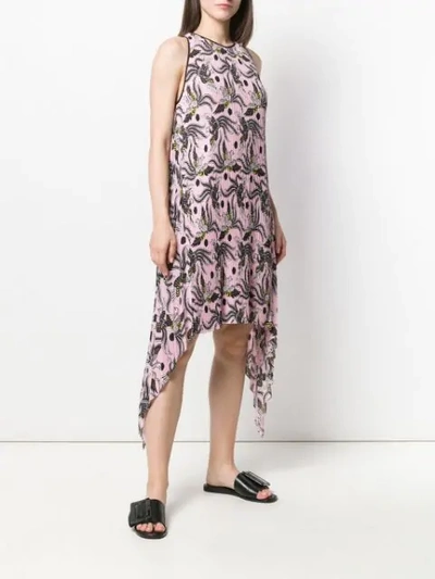 Shop Kenzo Flying Phoenix Dress In Pink