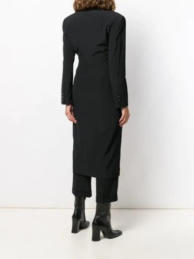 Pre-owned Jean Paul Gaultier Petal-shaped Midi Coat In Black