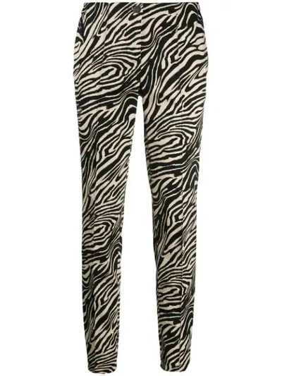 Shop Cambio Zebra Print Trousers In Black