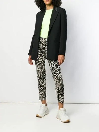 Shop Cambio Zebra Print Trousers In Black