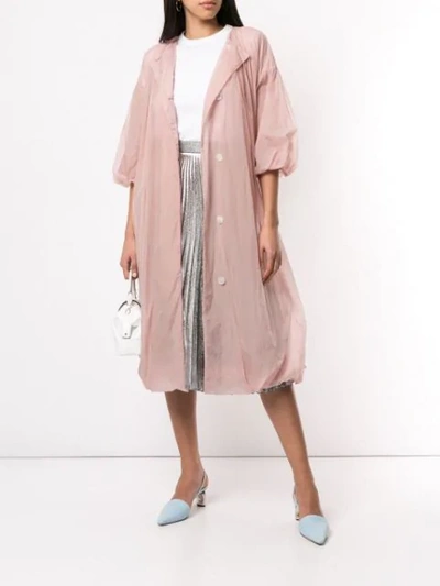 Shop Blueflag + Kiminori Morishita Short-sleeve Parka Coat In Pink