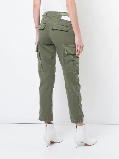 Shop Re/done Cropped Cargo Trousers In Green