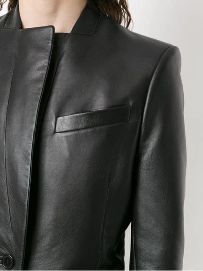 Shop Gloria Coelho Leather Trench Coat In Black