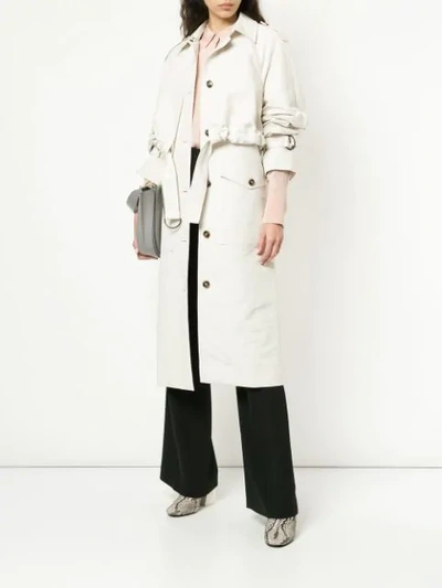 Shop Rejina Pyo Button Detail Trench Coat - Neutrals