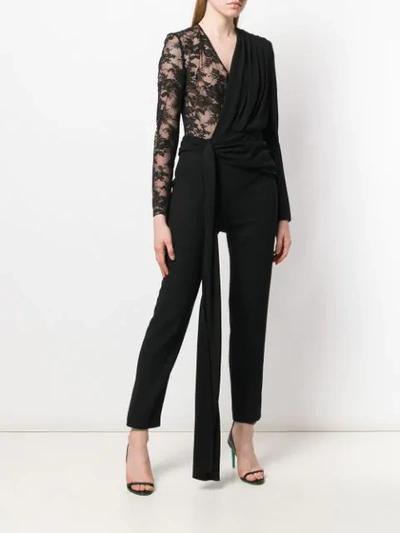 Shop Givenchy Lace Draped Detailed Jumpsuit In Black