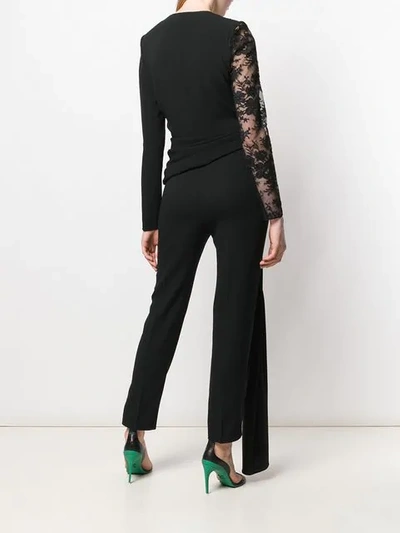 Shop Givenchy Lace Draped Detailed Jumpsuit In Black