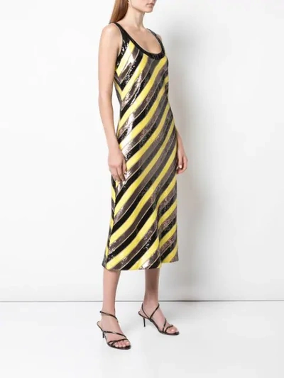 Shop Diane Von Furstenberg Luisa Sequinned Dress In Yellow