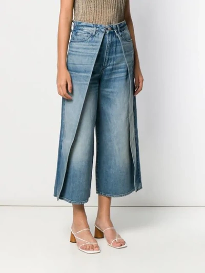 Shop 3x1 Cropped Wide-leg Jeans - Blue
