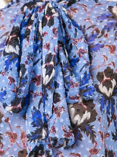 Shop Diane Von Furstenberg Floral Tie Neck Blouse In Blue