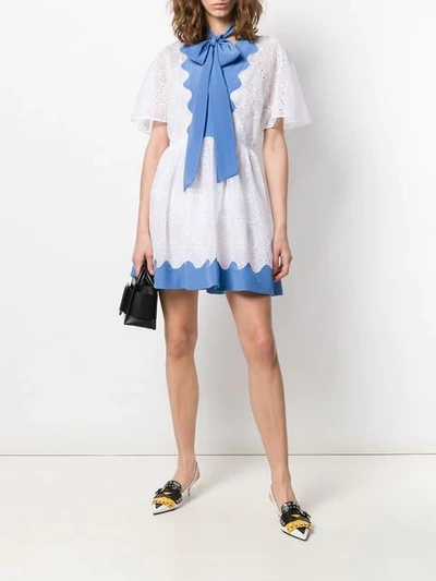 Shop Valentino Scalloped And Eyelet Dress In White