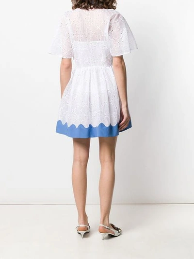 Shop Valentino Scalloped And Eyelet Dress In White