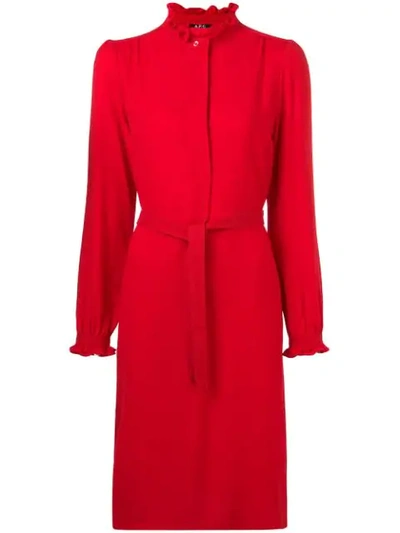 Shop Apc A.p.c. Astor Midi Dress - Red