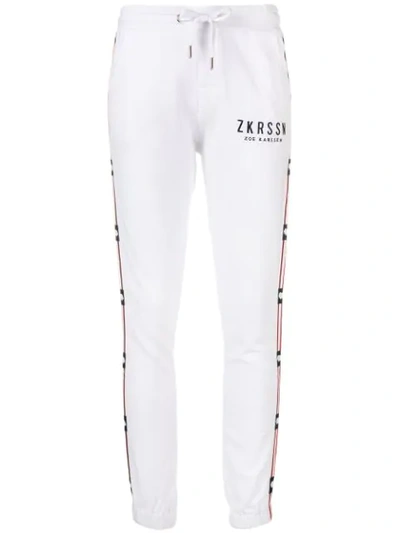 Shop Zoe Karssen Side-stripe Track Trousers - White
