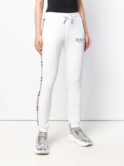 Shop Zoe Karssen Side-stripe Track Trousers - White