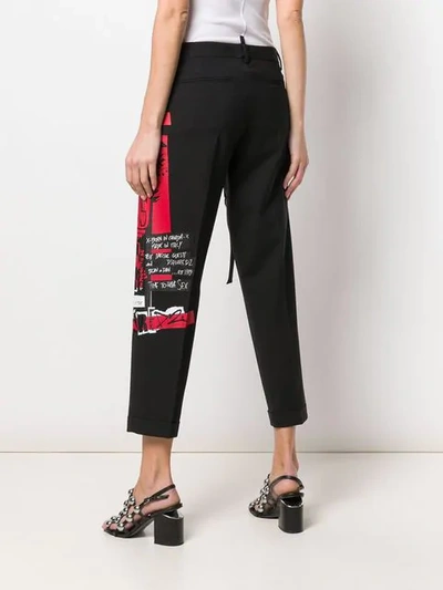 Shop Dsquared2 Punk Print Hockney Trousers In Black