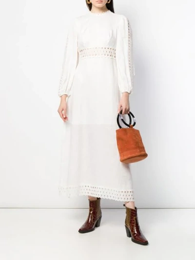 Shop Zimmermann Criss Cross Pattern Dress In Ivory