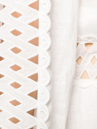 Shop Zimmermann Criss Cross Pattern Dress In Ivory