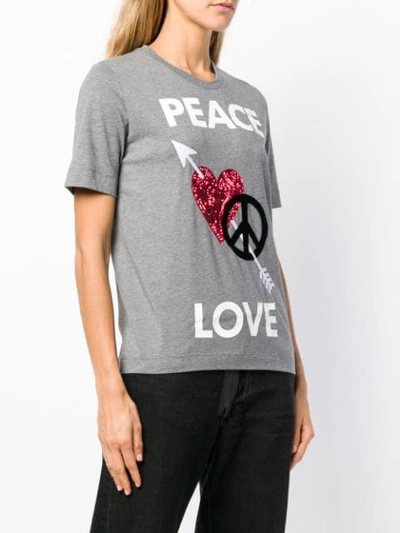 Shop Love Moschino Peace And Love T-shirt - Grey