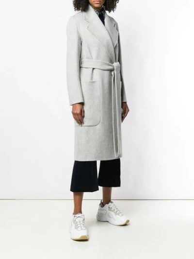 Shop Acne Studios Carice Double Belted Coat - Grey