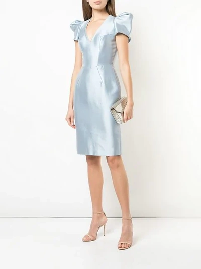 Shop Rubin Singer Structured Shoulder Cocktail Dress In Blue