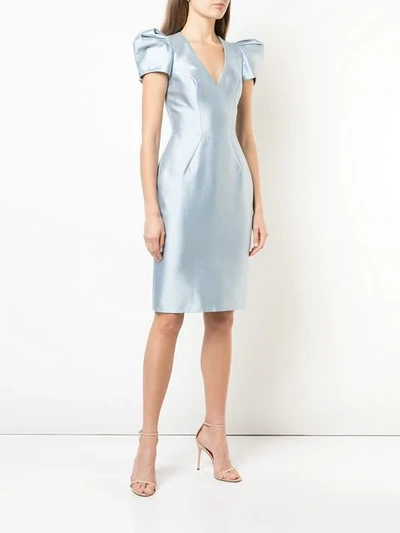 Shop Rubin Singer Structured Shoulder Cocktail Dress In Blue