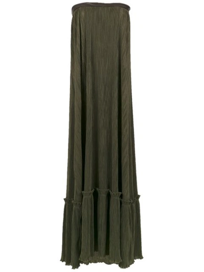 Shop Adriana Degreas 'tqc' Pleated Dress In Green