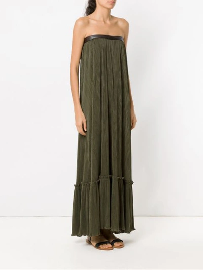 Shop Adriana Degreas 'tqc' Pleated Dress In Green