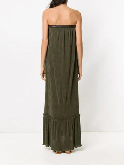 Shop Adriana Degreas 'tqc' Pleated Dress In Green