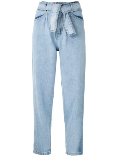 Shop Amapô Clochard Bleached Jeans In Blue