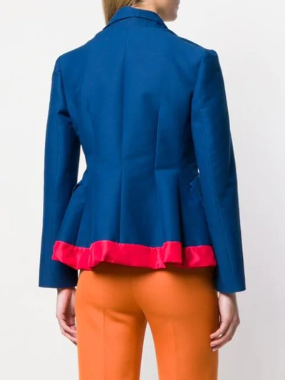 Shop Marni Peplum Blazer In Blue