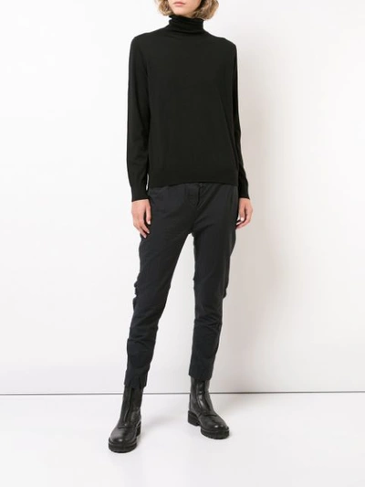 Shop Lost & Found Cropped Tapered Trousers In Black