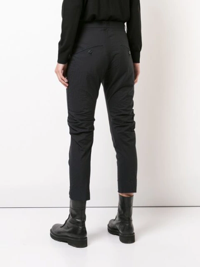 Shop Lost & Found Cropped Tapered Trousers In Black