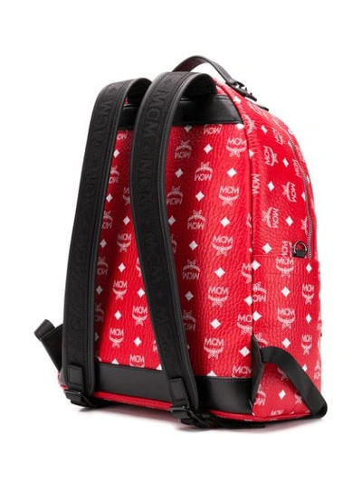 Shop Mcm Logo Print Backpack - Red