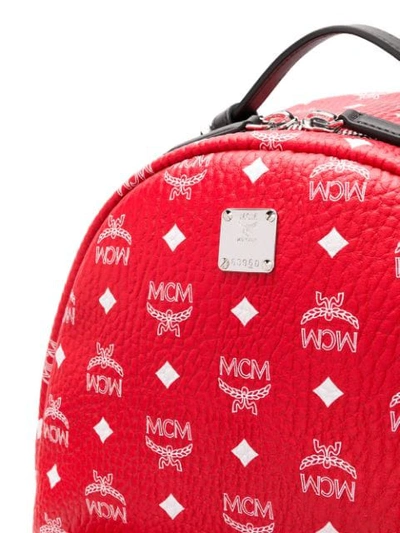 Shop Mcm Logo Print Backpack - Red