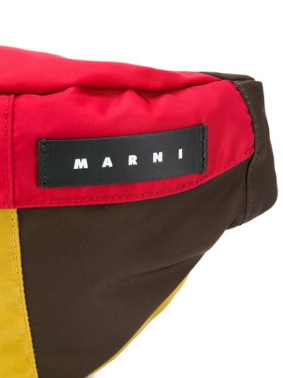 Shop Marni Colour Block Belt Bag In Z2e44 Chestnut Red Cork