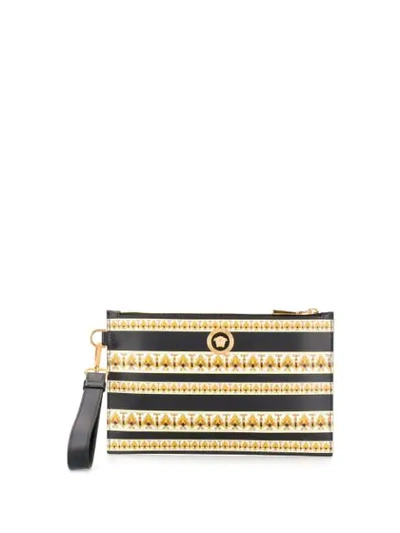 Shop Versace Barocco Pouch In Black