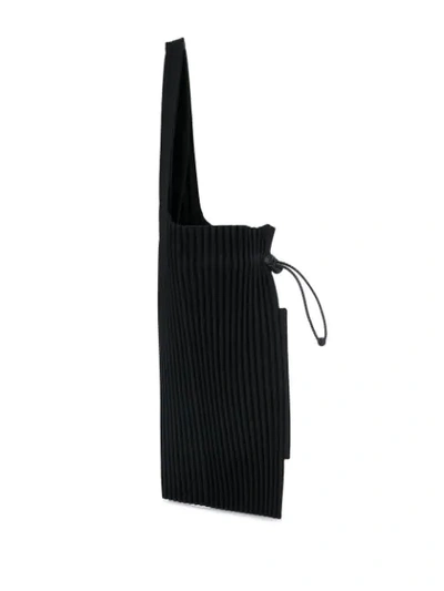 Shop Issey Miyake Homme Plissé  Pleated Tote Bag - Black