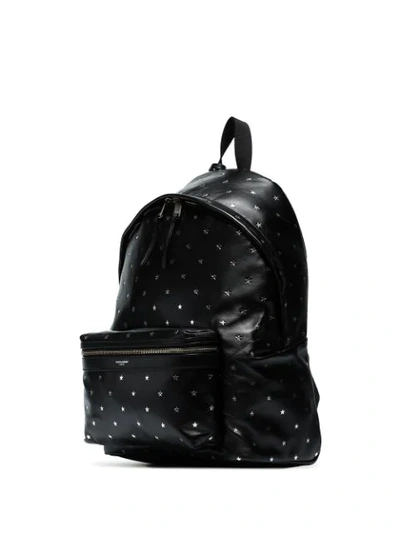 Shop Saint Laurent Star-embossed Backpack In Black