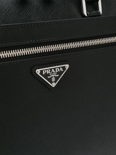 Shop Prada Saffiano Leather Briefcase - Black