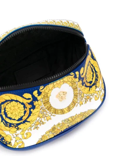 Shop Versace Barocco Belt Bag In Blue