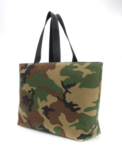 Shop Diesel Camouflage Pattern Tote Bag In Green