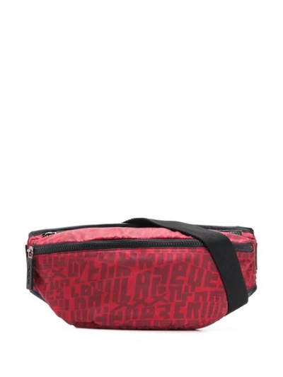 Shop Ermenegildo Zegna Letter Print Belt Bag In Red