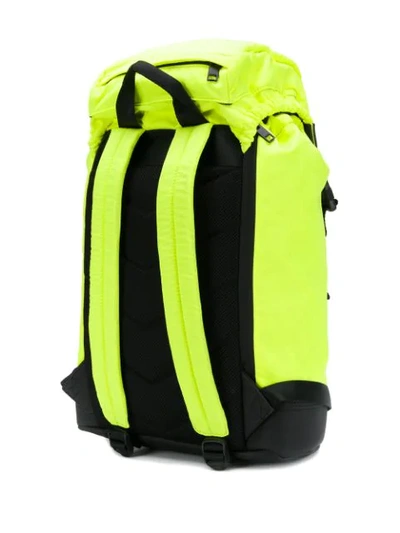 Shop Diesel Neon Logo Warning Backpack In H5221 Yellow
