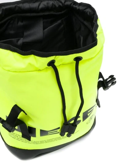 Shop Diesel Neon Logo Warning Backpack In H5221 Yellow