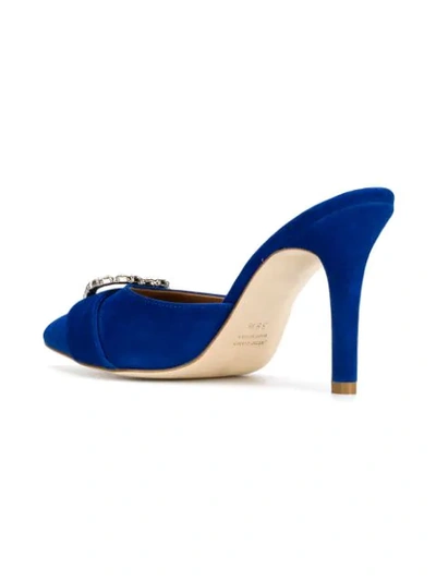 Shop Paris Texas Heart Embellished Pointed Mules In Blue