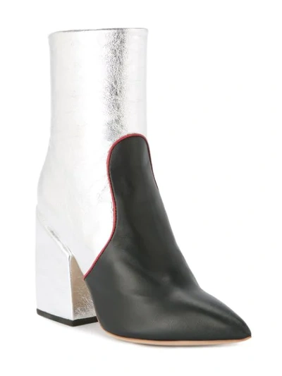 Shop Petar Petrov Metallic Ankle Boots In Silver