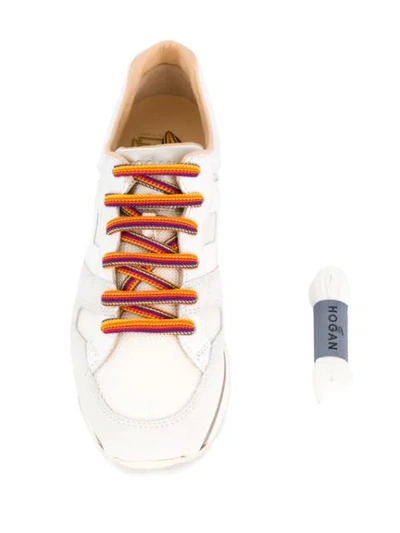 Shop Hogan Rainbow Sneakers In White