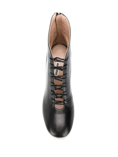 Shop Miu Miu Lace-up Ankle Boots In Black