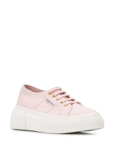 Shop Superga Chunky Heel Sneakers In Pink